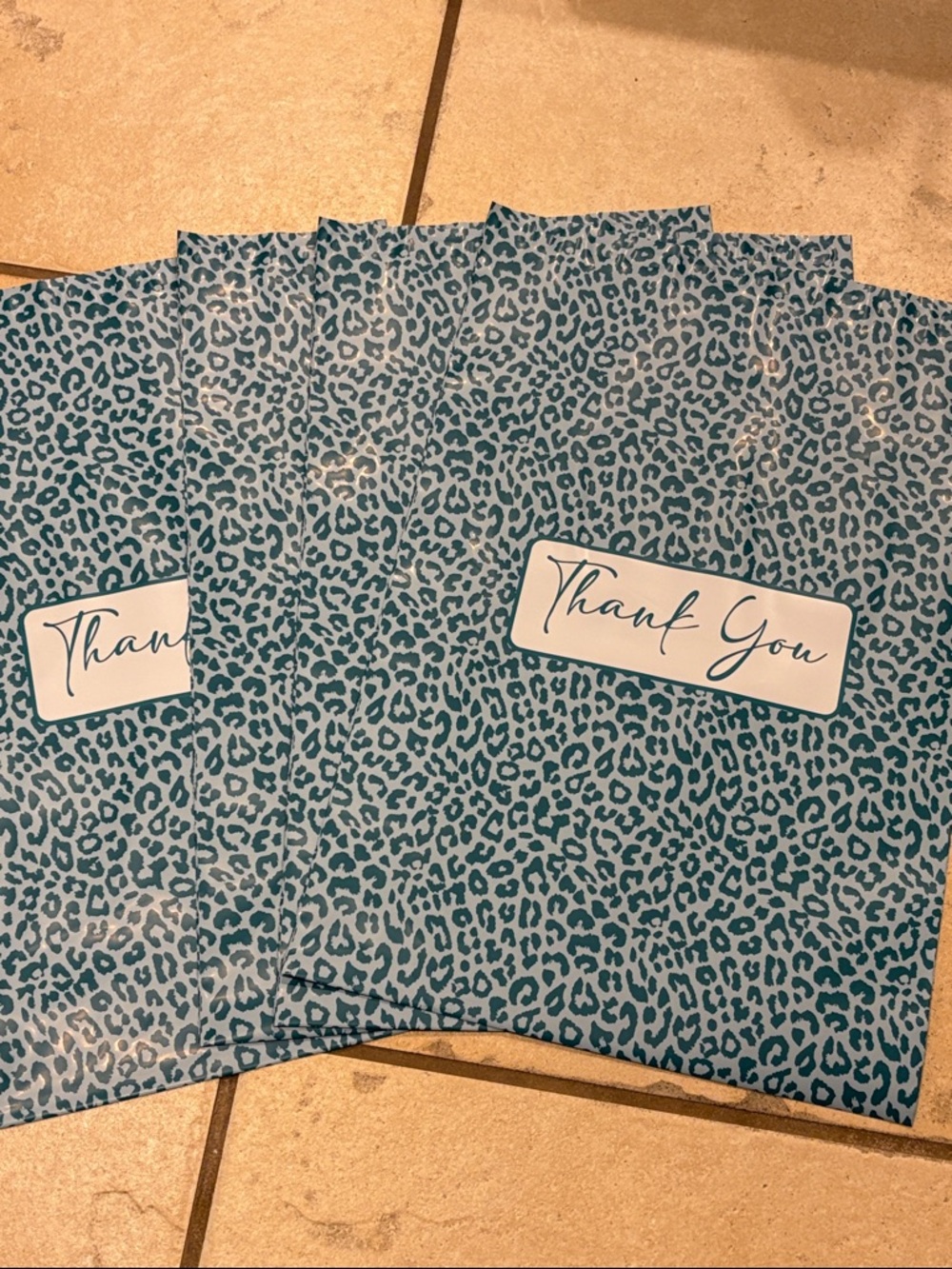 Poly mailers Leopard Print Thank You 10 10x13